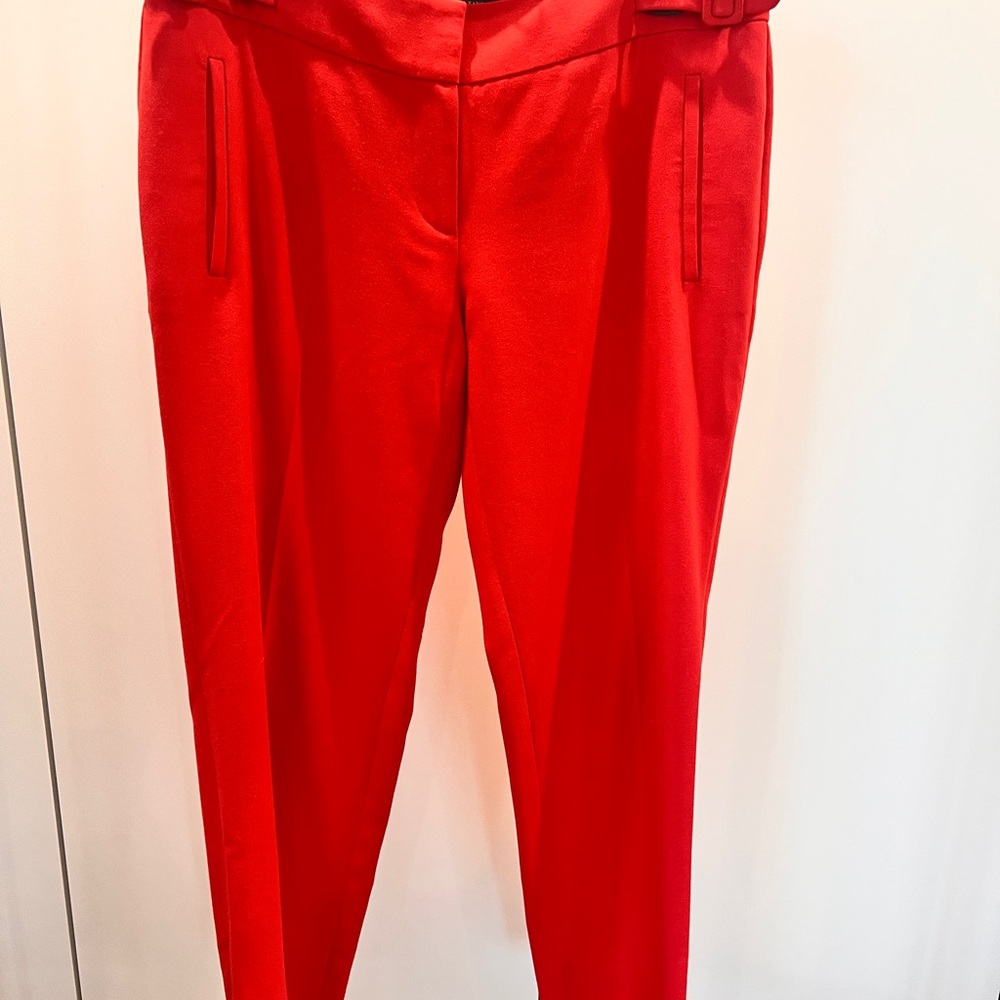 Ann Taylor Vibrant Red Cuffed Pants